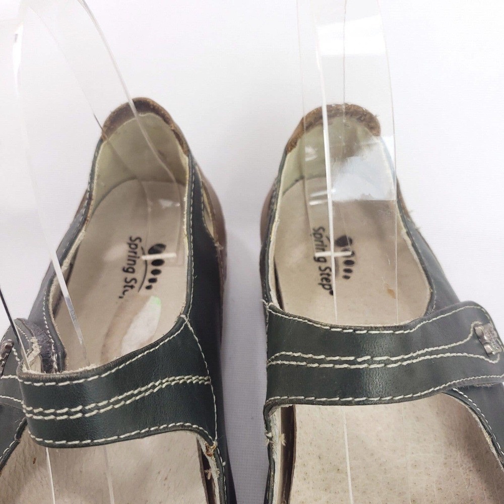 Spring Step  Kingston Tan Teal Leather Mary Jane Comfort Shoes - Picture 4 of 11